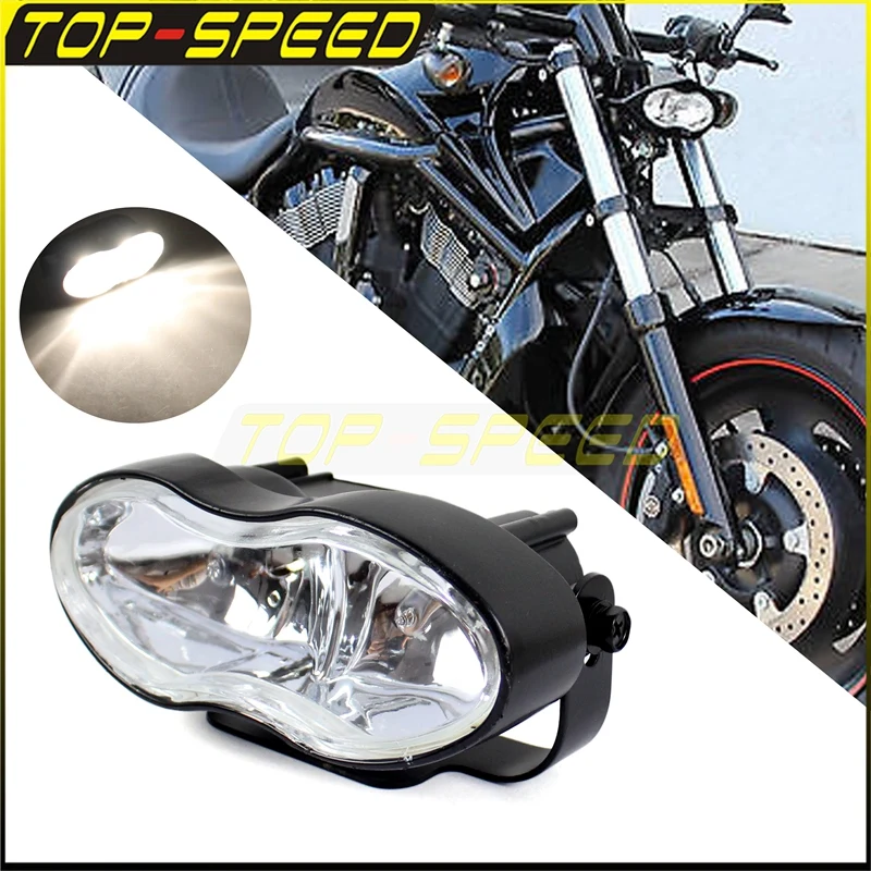 Cafe Racer Wave Headlight 12V 55W Motorcycle Twin Headlamp For Harley Sportster Cruisers Chopper Custom Double Oval Head Lamp