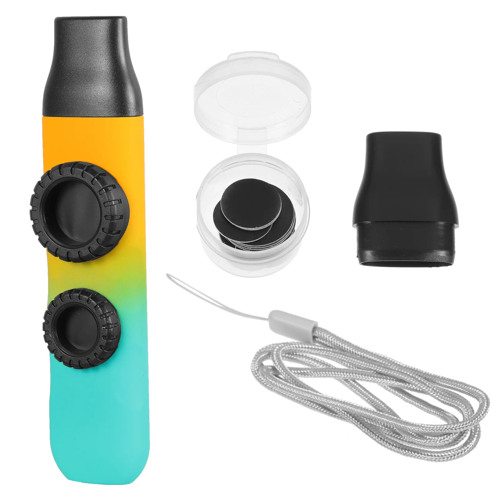 1Set Gradient Color Kazoo Portable Adjustable Tone Mouth Instrument for Ukulele Guitar Partner Musical Performance