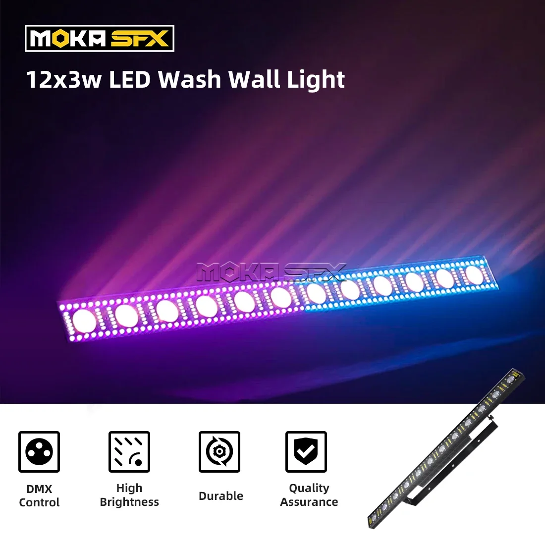 Light Wall Washer Stage Lighting 12x3w LED Light Bar RGB 3in1 Beam Wash Wall for Bar Disco Party LED Wash Wall Light