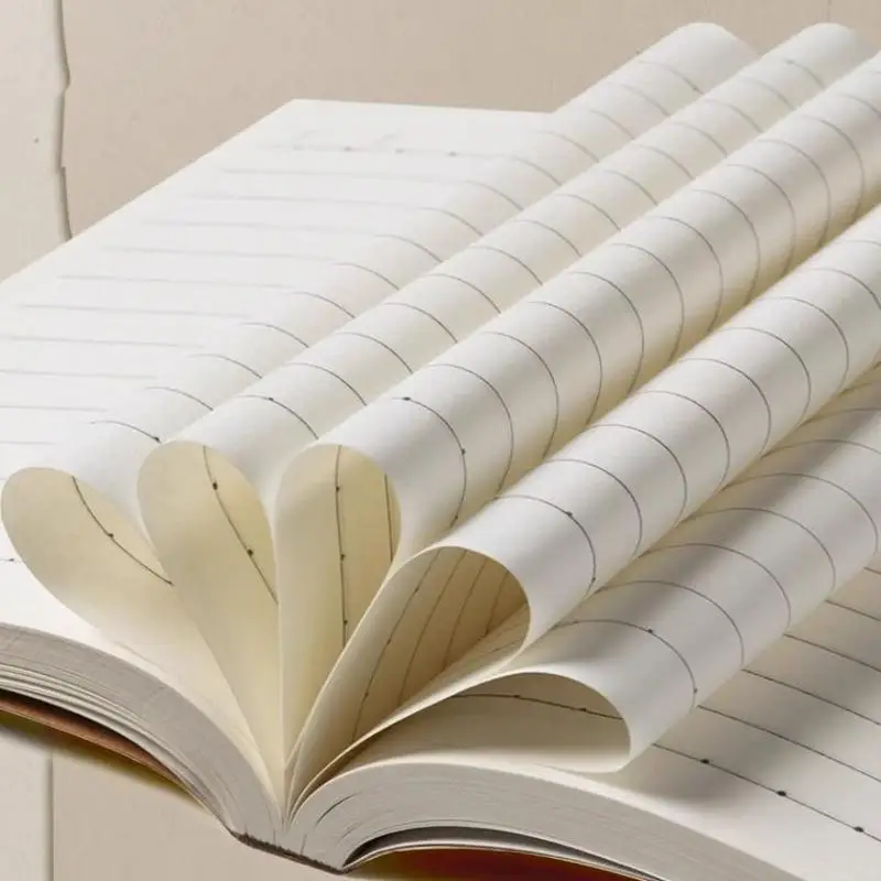 Image 4: Carnet de poche A6 128 feuilles (256 pages), pages lignées vierges/grille, couverture en papier Kraft épais, bloc-notes Compact