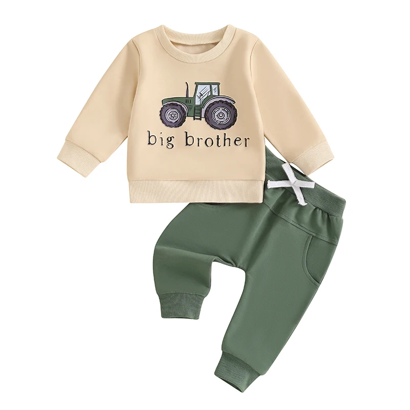 

Big Lil Bro Toddler Boy Clothes Long Sleeve Tops Pants Brothers Matching Outfits