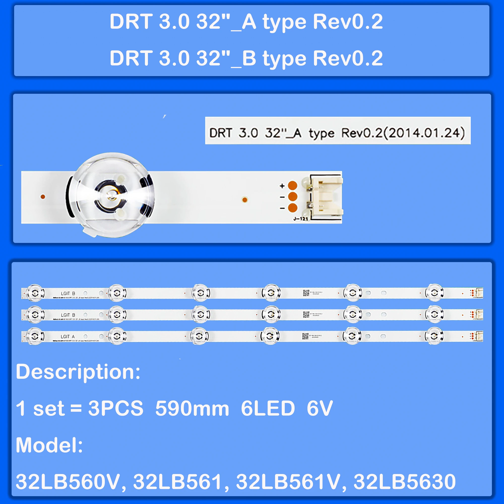 LED شريط إضاءة خلفي ل 32LB530U 32LB5500 32LB550A 32LB550B 32LB550U 32LB550V 32LB551V 32LB5600 32LB560V 32LB5610 32LB561V #1