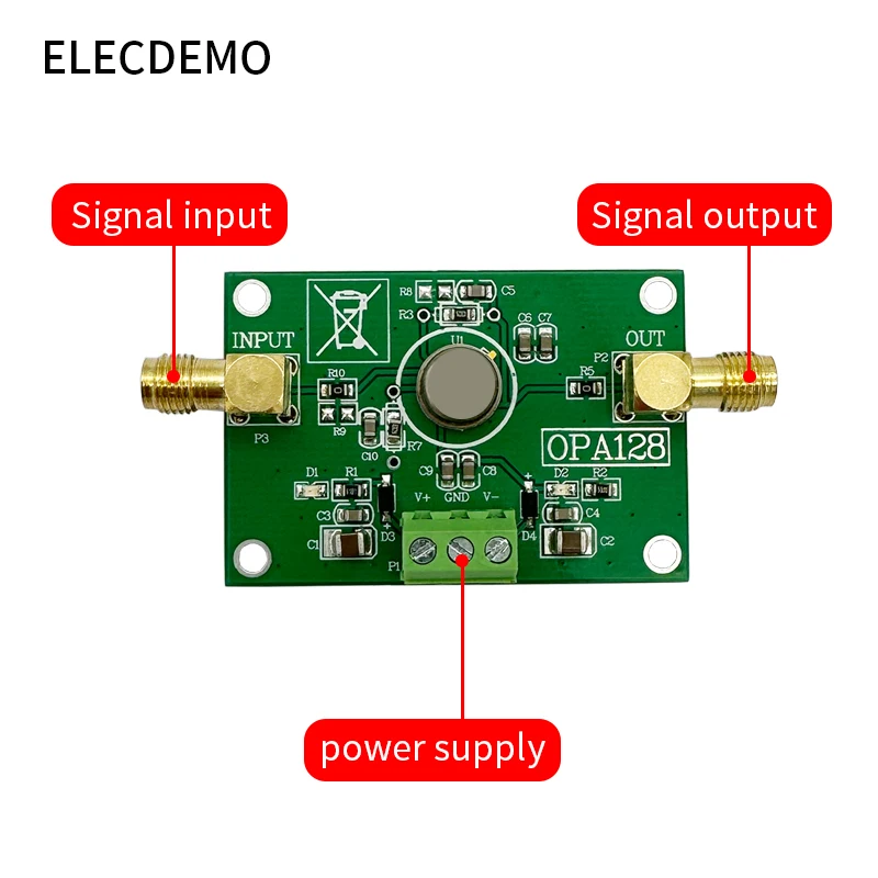 OPA128 Module Electrometer-level charge operational amplifier low bias low offset 110dB gain high impedance