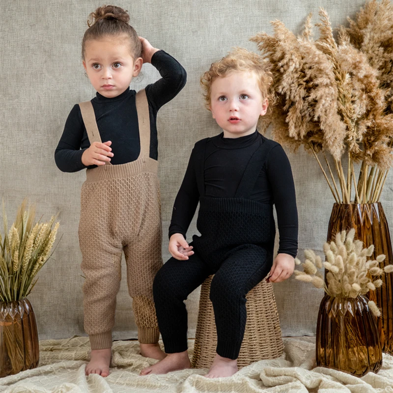 Kids Sweaters Childre Knitted Clothes Boys Girls Wool Knit Under Tops+Cardigan Baby Pants Brother Sister Mathcing Clothes