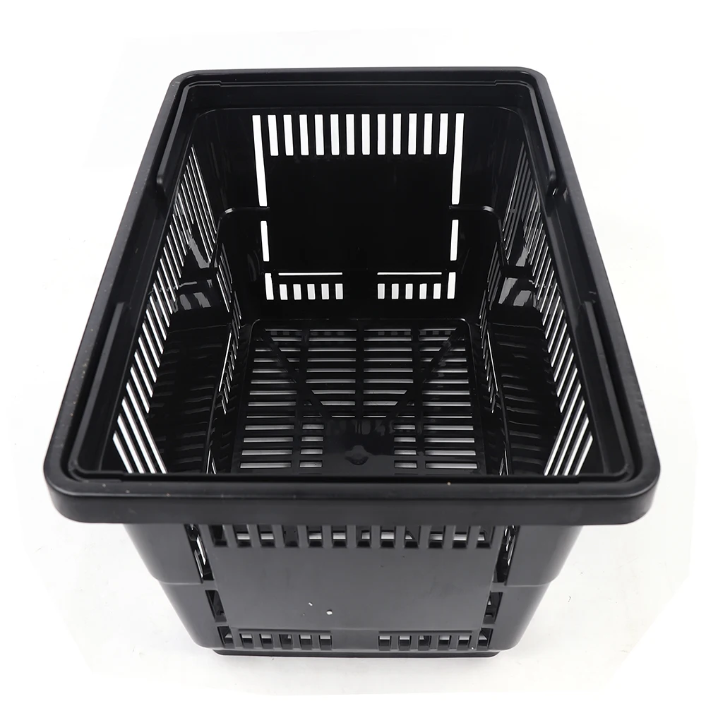 12 Pack Plastic Shopping Basket Invisible Handle Design 480*330*260mm Stackable