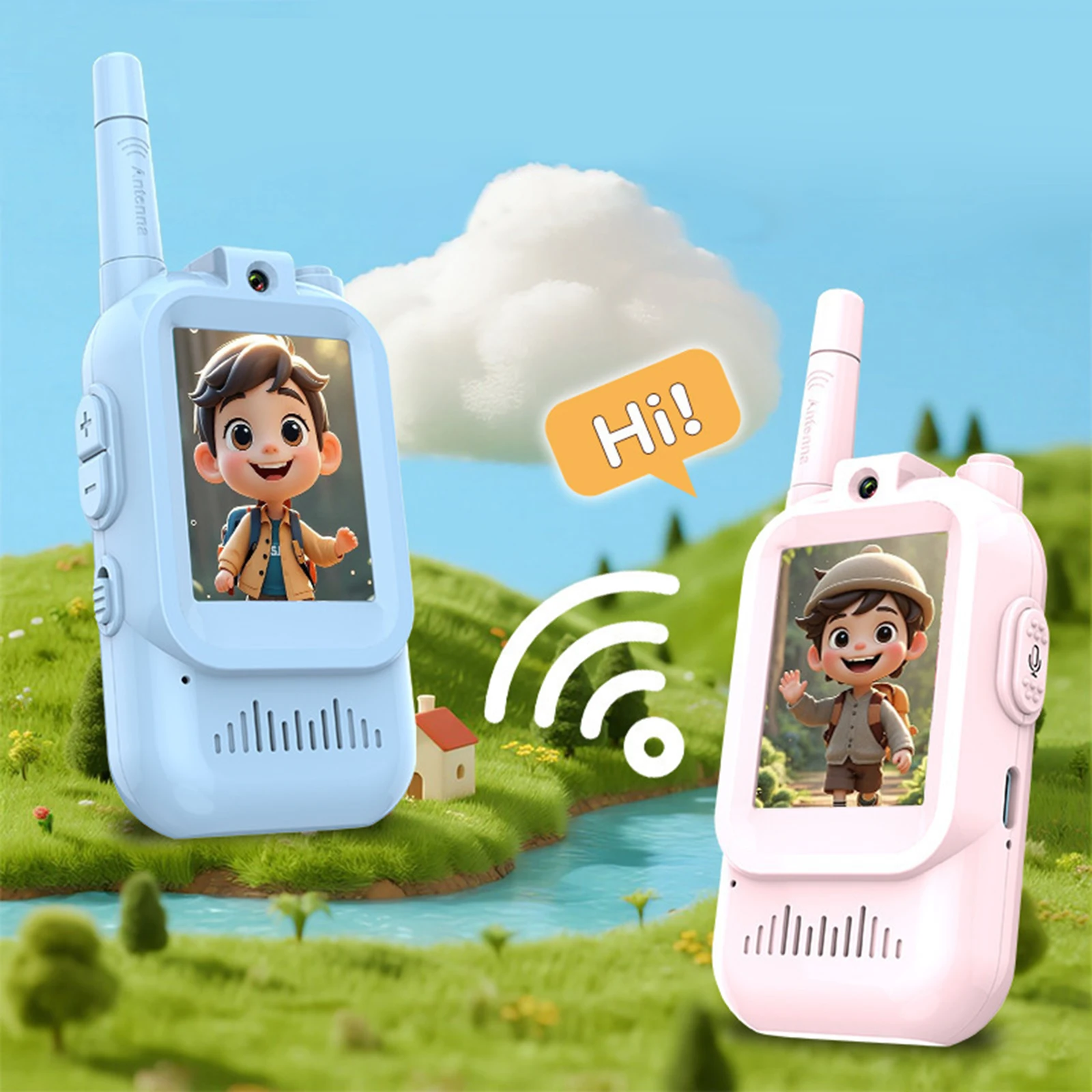 Oplaadbare walkietalkies met video-video-intercom Walkietalkie voor jongens en meisjes van 3, 4, 5, 6, 7, 8 jaar oud