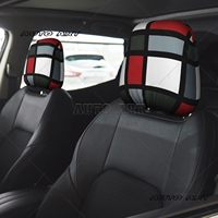 Red Gray Black White Geometric 2 Pcs Car Headrest Cover Universal Car Headrest Protector Soft Breathable Fit Most Cars Sedan