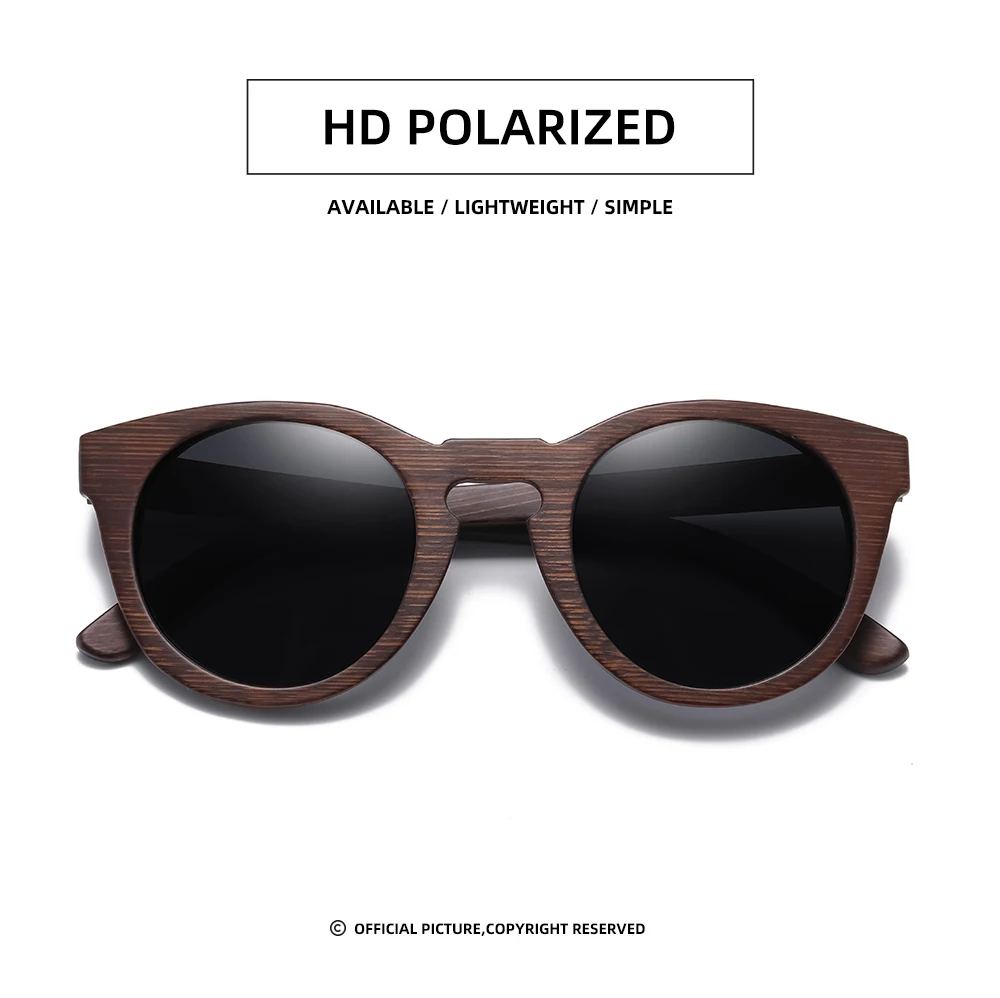 GM Brand Desgin Spring New Style 100% Bamboo Polarized Sunglasses Men Women Fashion Glasses UV400 paper Box 8240