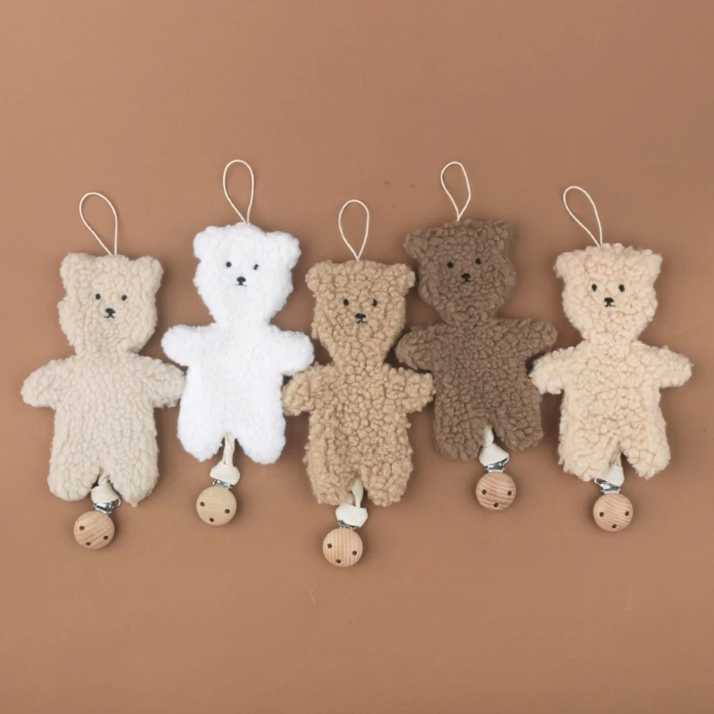 

Pacifier Chain Pendant Pacifier Clip Holder Soft Plush Bear Charm Crib Hanging Decorations Infant Pacifier Accessories