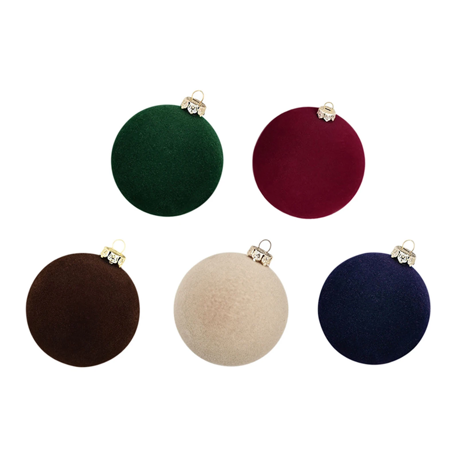 12PCS Plastic Flocked Christmas Ball Xmas Tree Velvet Ball Decoration New Year Party Plush Balls Hanging Ornaments Pendant