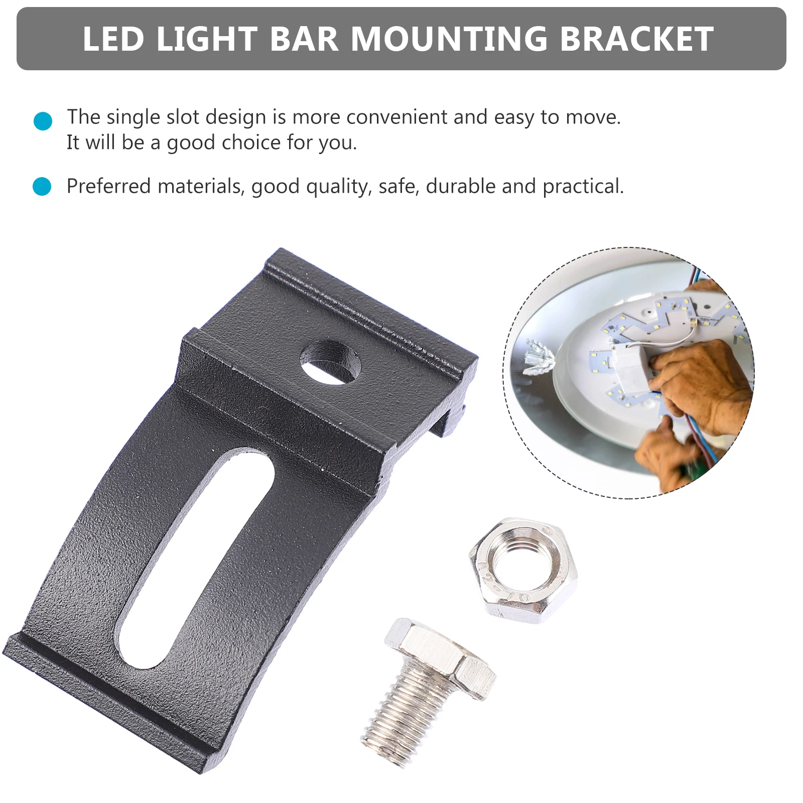 

1Set LED Light Bar Mounting Bracket Sliding Base Sturdy Car Work Lamp Mount Rack Adjustable Car Light Bar Accessories
