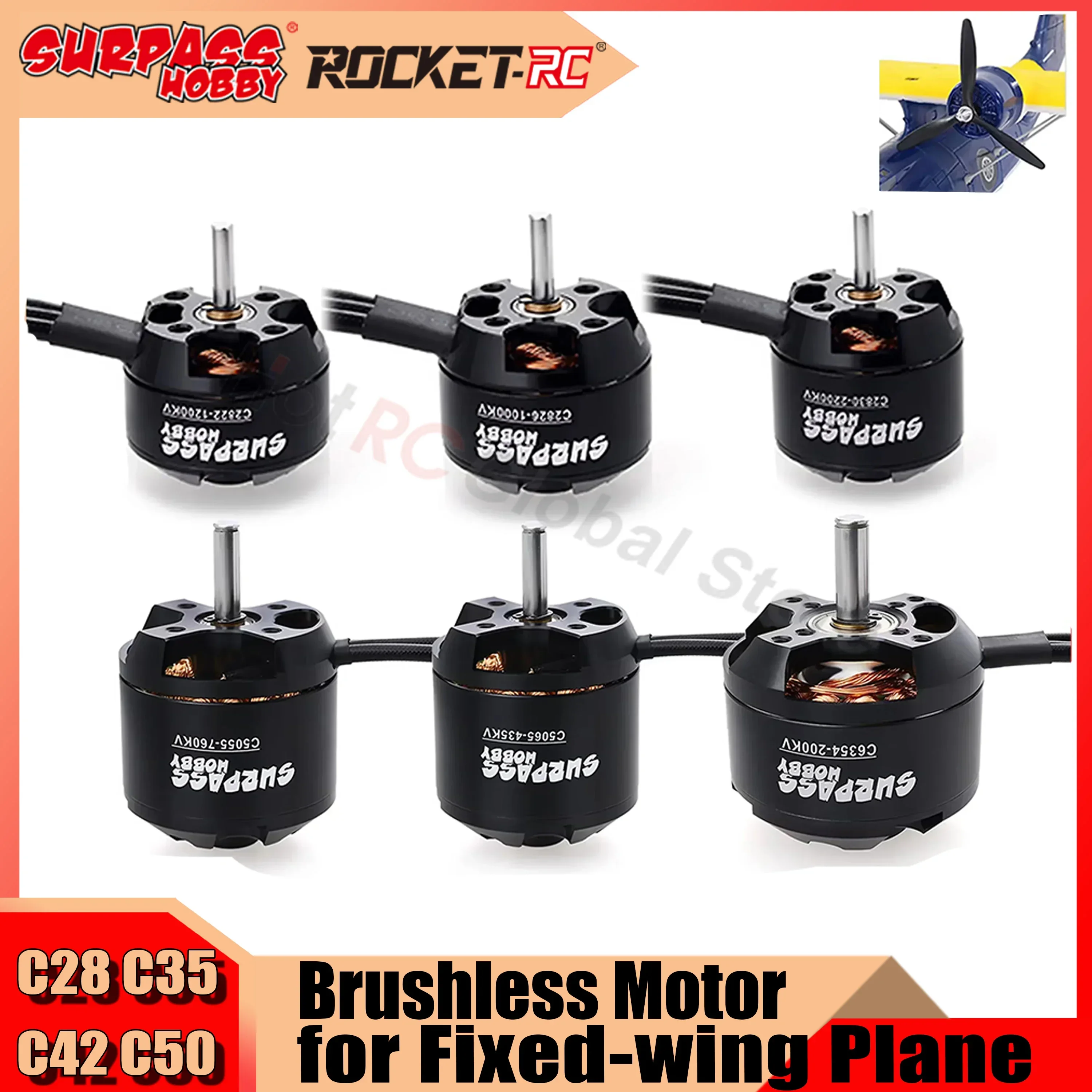 Surpass Hobby 2822 2826 2830 3530 3542 3548 4250 4260 5045 5055 Brushless Motor for RC Fixed-wing Plane FPV Drone Quadcopter