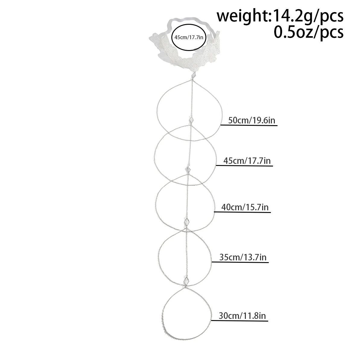 IngeSight Z Gothic White Lace Thigh Chain Sexy Long Multi-layer Metal Leg Chain Women's Summer Short Skirt Body Jewelry Gift view 5