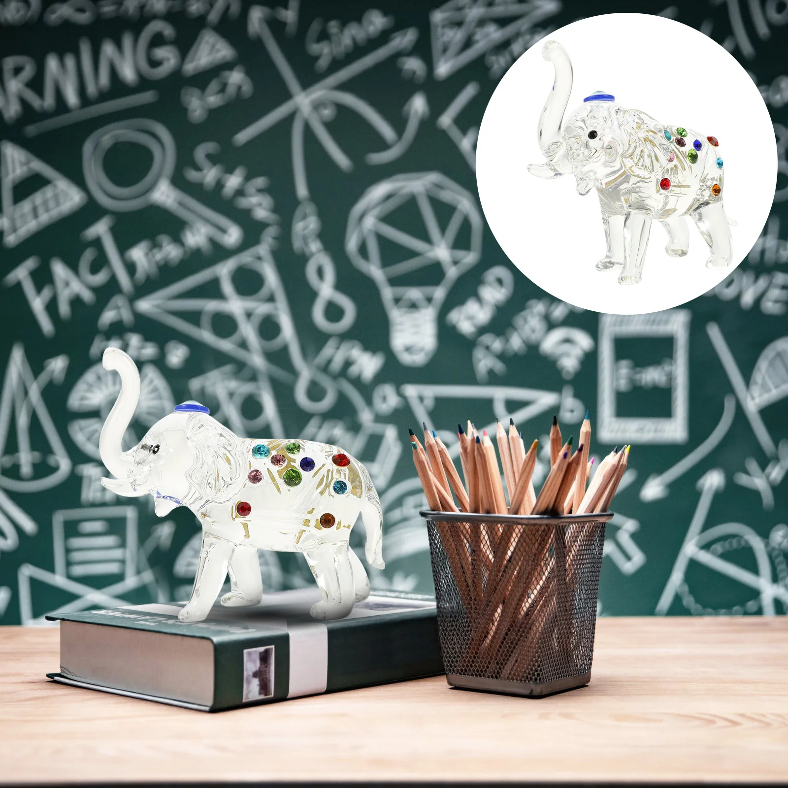 

Crystal Elephant Desktop Decor Creative Artistic Ornament Smooth Surface Perfect for Living Room Study Bar Crystal Elephant