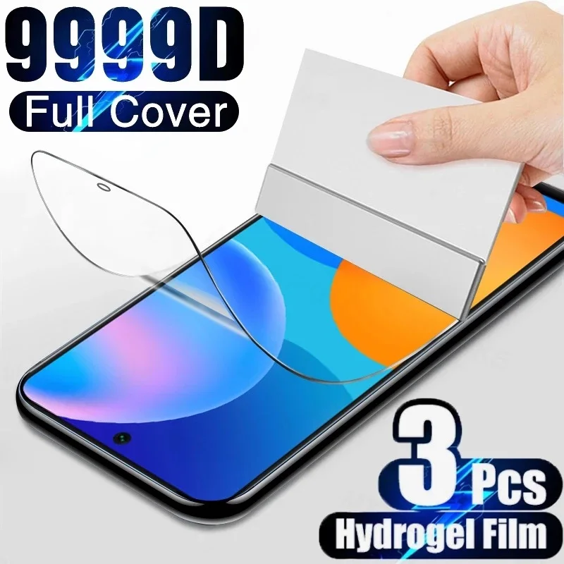 3PCS Full Cover HD Clear Hydrogel Film for Huawei Mate 9 10 20 Pro 20X 20 30 Lite Mate 30 40 50 Pro Screen Protector Not Glass