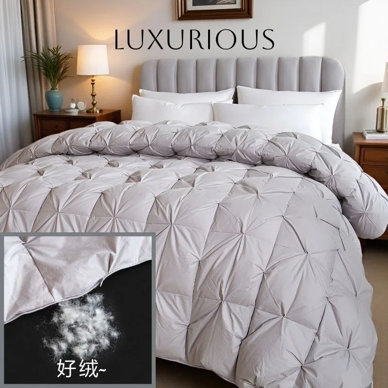 Down Duvet White Goose Down Quilt High Quality Five-Star Hotel Twist Flower Duvets Comforters With Cotton Cover Luxury Blanket