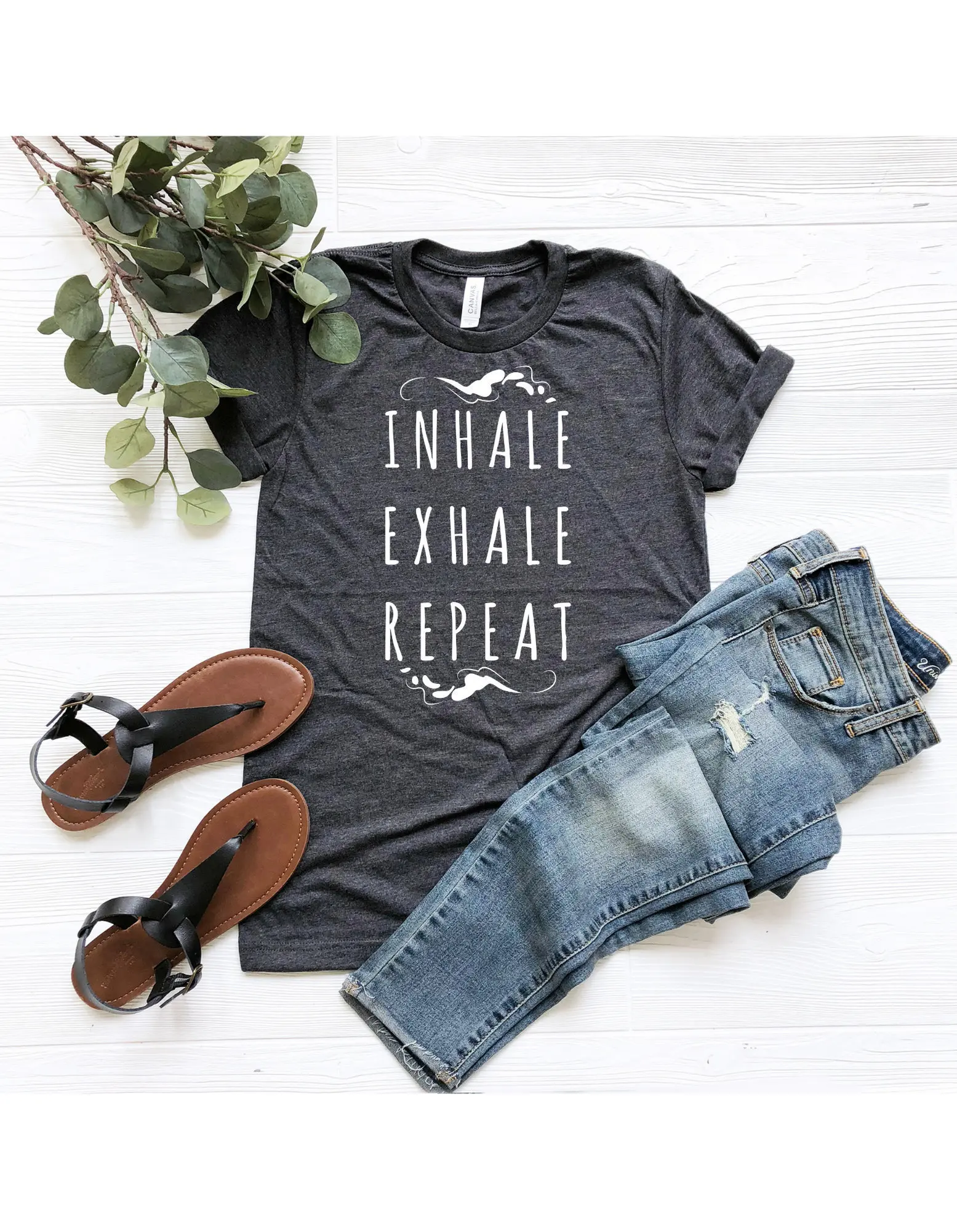 Inhale Exhale Repeat T Shirt Breath Deep Breathe Yoga Just For Women