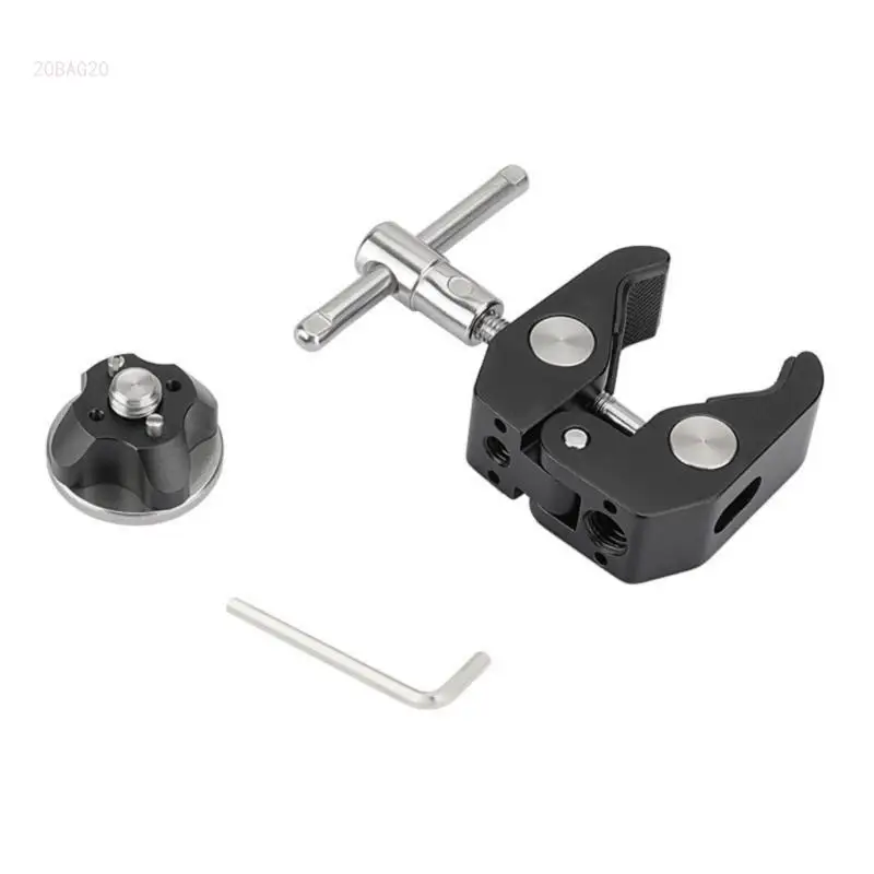 Crabbing Clamp With Rosette Mount M6 Female Thread & 1/4-20 Threaded Holes For Rosette Accessories Mounting Accessories