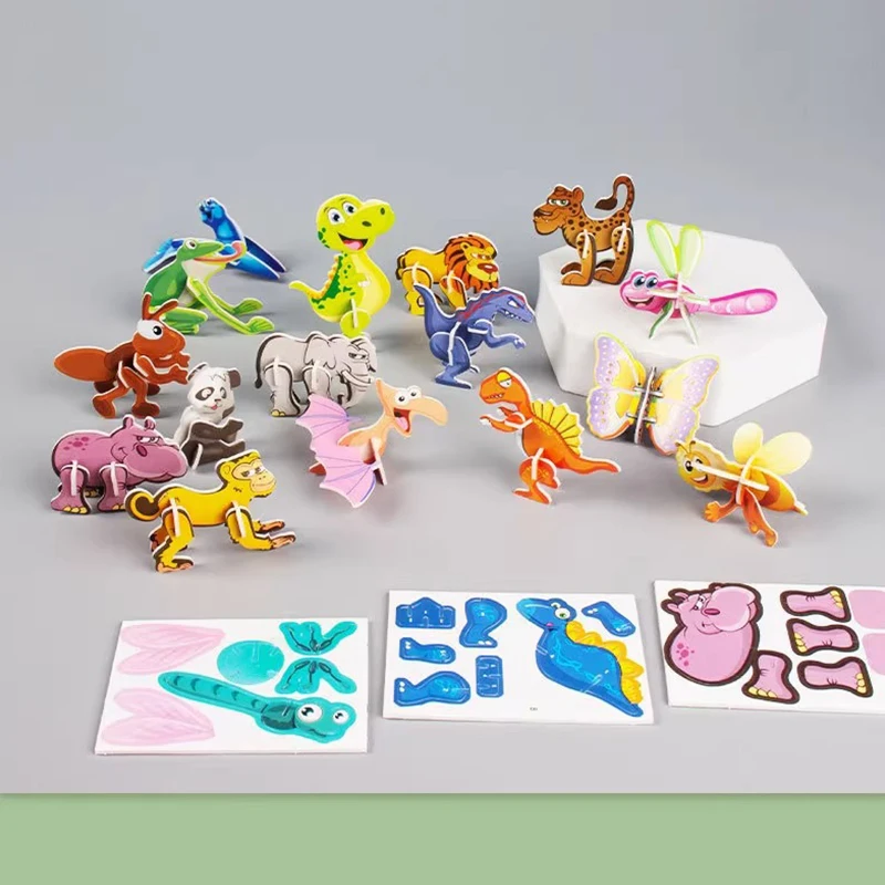 50pcs/bag 3D Animals Foam Puzzle Educational Toys For Kids Birthday Party Favor Guest Gift Classroom Rewards Goodie Fillers