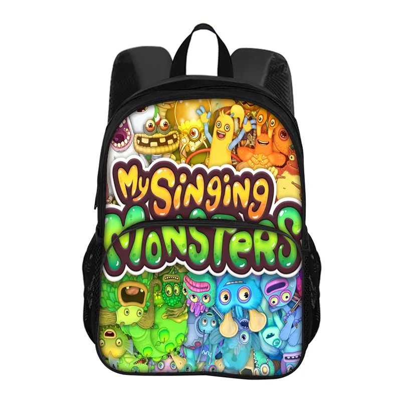 My Singing Monsters Round Front Bag Backpack Large Capacity Game Cartoon Printed Kindergarten Boys and Girls New Style