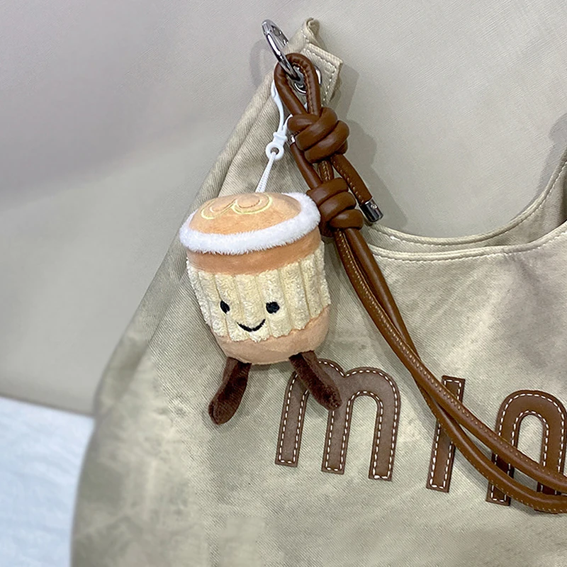 〔CC88〕1Piece Milk Tea Cups Bag Decoration Plush Doll Hanging Accessories Keychains Gifts Girls' Bag Pendants Backpack Ornament