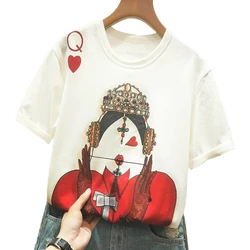 Zuolunouba carte da gioco In Harajuku T Shirt donna New Casual manica corta Summer Tees top sciolto