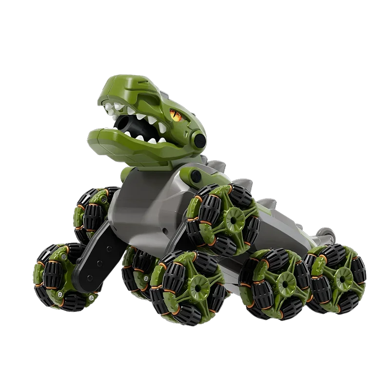 Intelligent Electric Machine Dog Eight Wheeled Tail Spray Stunt Action Remote Control Robot With Four Skills Children's  kid Toy