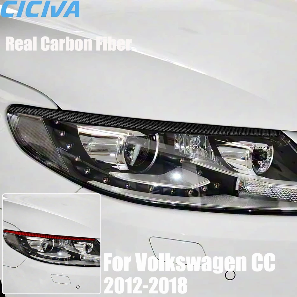 

Настоящее углеродное волокно, автомобильные аксессуары, накладка на фару, мягкая наклейка для Volkswagen CC 2012 2013 2014 2015 2016 2017 2018