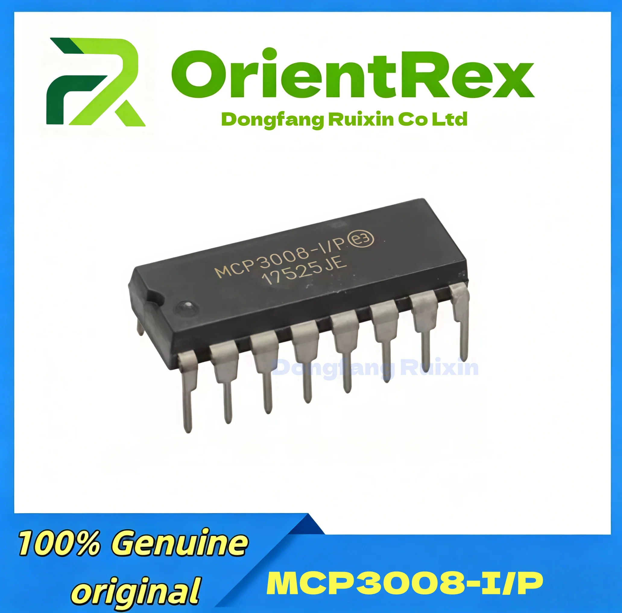 1pcs 100% New and Original MCP3008-I/P MCP3008-I/P Mcp3008 8-Channel 10-Bit ADC with SPI Interface for Raspberry Pi