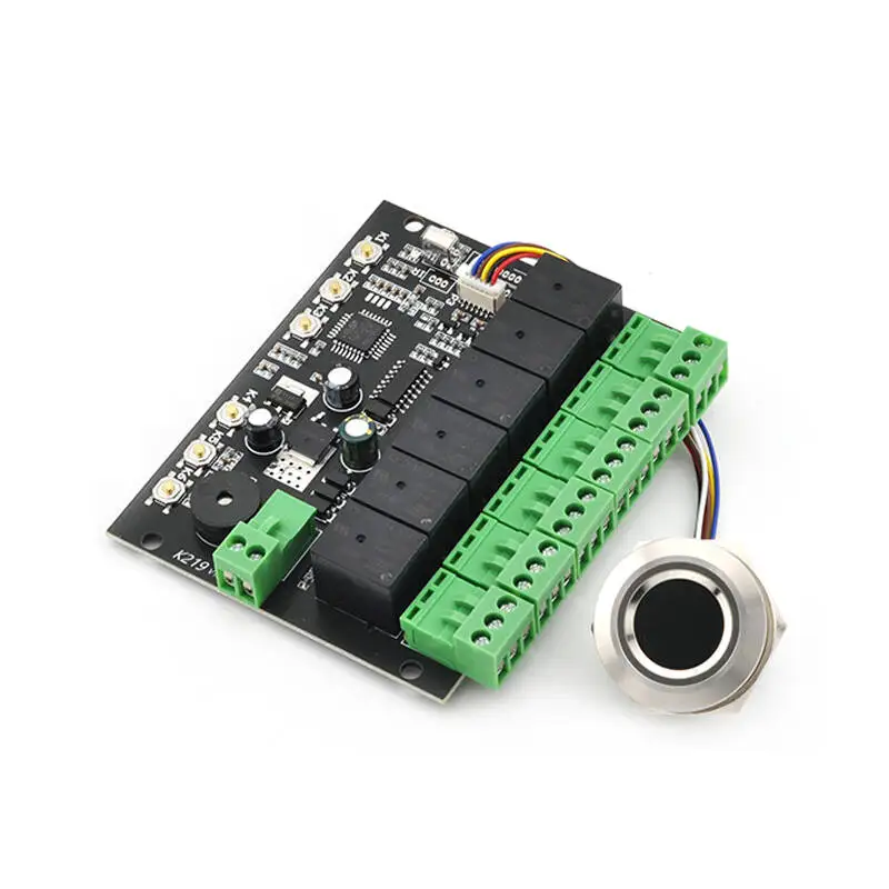 

6 реле, 12 В постоянного тока, K219-A, плата управления отпечатками пальцев + модуль отпечатков пальцев R503, программируемая инфракрасная плата управления отпечатками пальцев