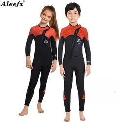 Kids Teenage 2.5mm Wetsuit  Neoprene One Piece Front Zipper Keep Warm for Boy Girl Winter Swimming Suit