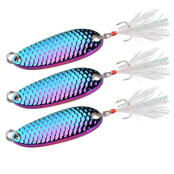 Señuelos de pesca coloridos de Metal, 1,5-20g, Wobbler Spinner, cebo, cuchara, lubina Artificial, lentejuelas duras, Paillette, gancho de acero metálico, 1 Uds.
