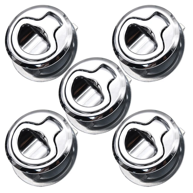 5szt Łódź Flush Pull Hatch Slam Latch For RV Yacht Camper Deck Door Round Zinc Allo Boat Accessories Marine Hatch Locking Locker