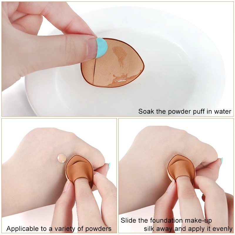 50/100PCS Mini Finger Puff Makeup Sponge Puffs Concealer Foundation Air Cushion Cosmetic Tool Dry Wet For Women Beauty Wholesale