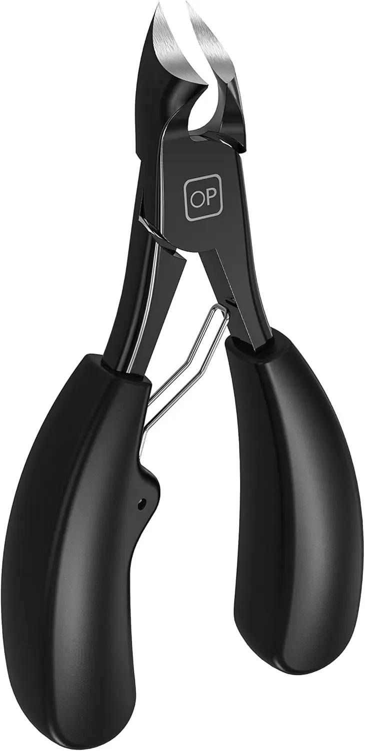 

Heavy Duty Toenail Clippers for Thick & Ingrown Nails, Super Sharp Curved Blade, Precision Grooming Tool, Black
