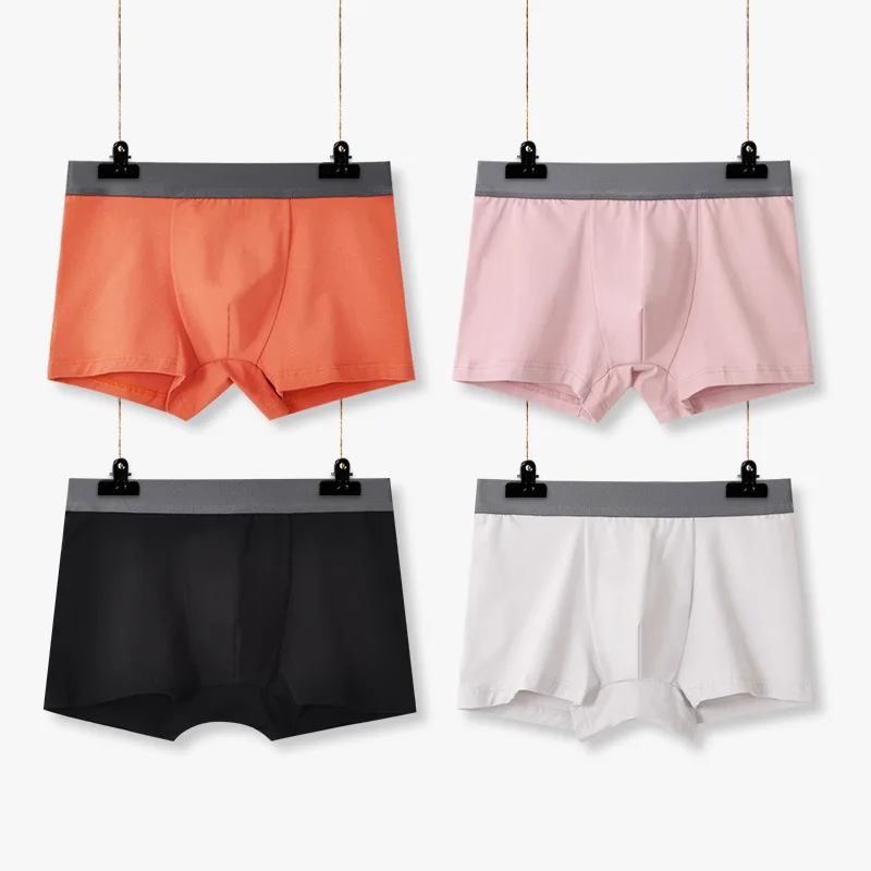 

Men's underwear pure cotton flat-footed pants mid-waist breathable and comfortable seamless boxers wholesale 1088-A #