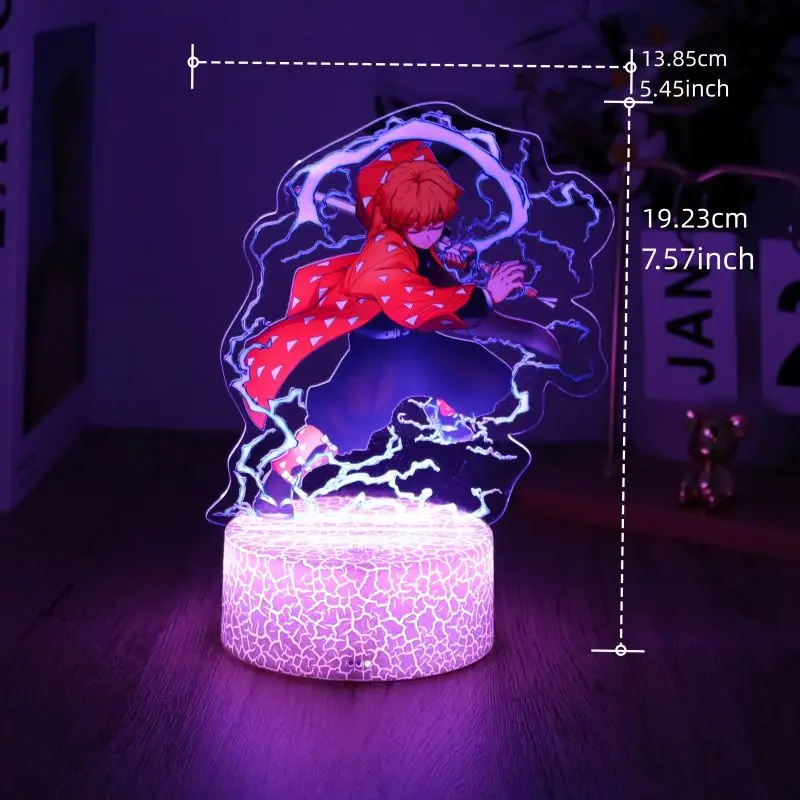 Anime Figures 3D Lamp Tanjirou Nezuko Zenitsu Led Night Light Remote Control Smart Touch Lamp Room Decor Birthday Christmas Gift