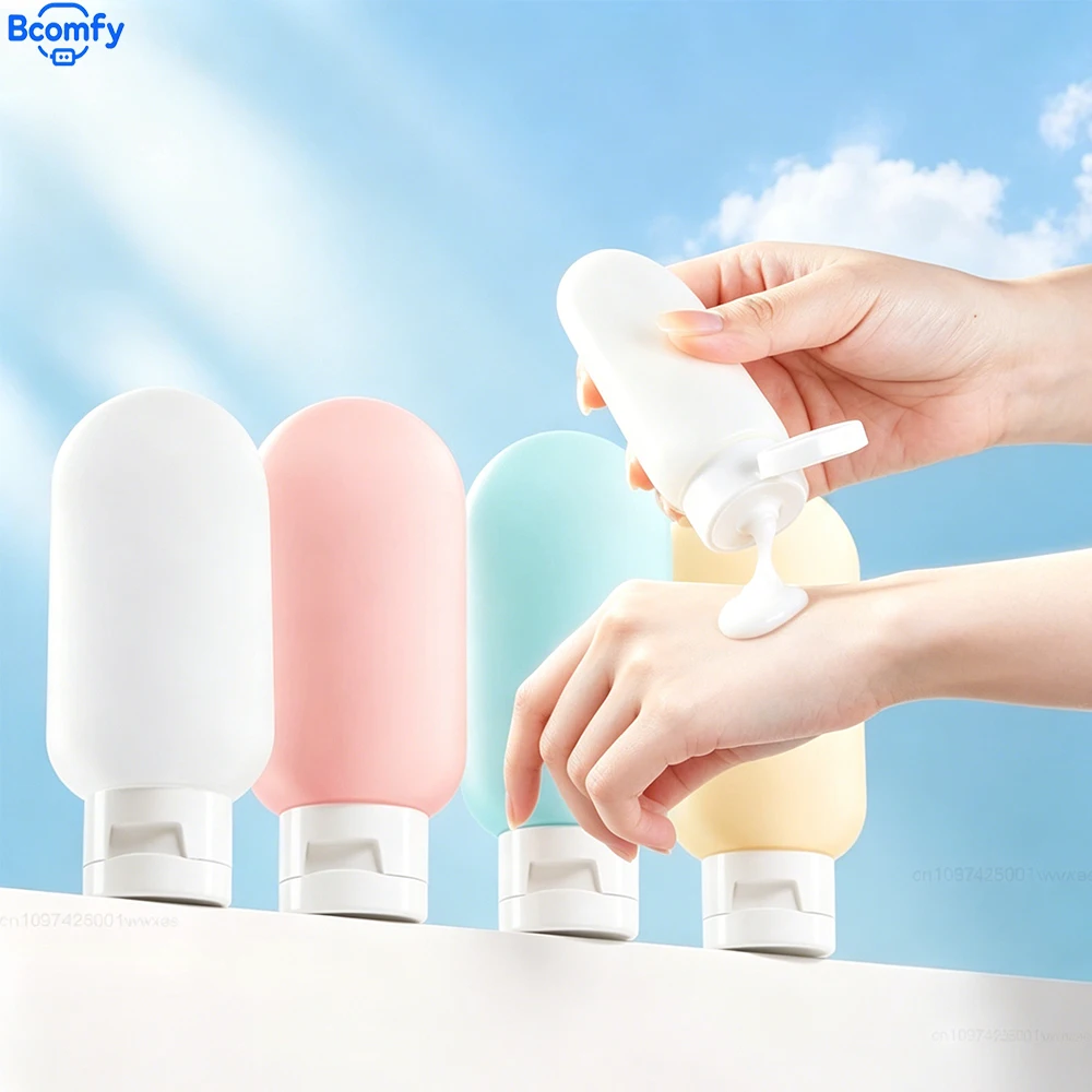 4Pcs Portable Travel Bottles Kit Refillable Cosmetics Containers Shampoo Dispenser Practical Portable Toiletry Set for Travel