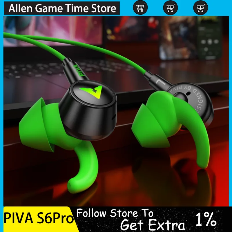 

Piva S6pro Earphones Come With Built-In Sound Card EQ tuning Rechargeable TypeC In Ear Gaming Earphones Support 27W Fast Charge