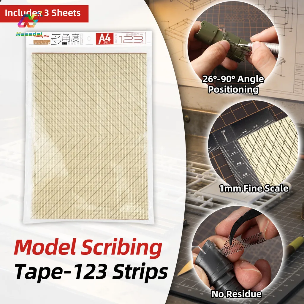 

Профессиональная лента для разметки HOBBYMIO, многоугольная лента с жестким краем для точной разметки и измерения углов при сборке моделей Gundam и GK