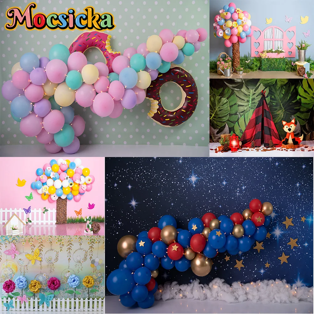 

Mocsicka Photography Background Pink Balloon Arch Wall Backdrop Decoration Baby Shower Newborn 1st Birthday Party Prom Studio