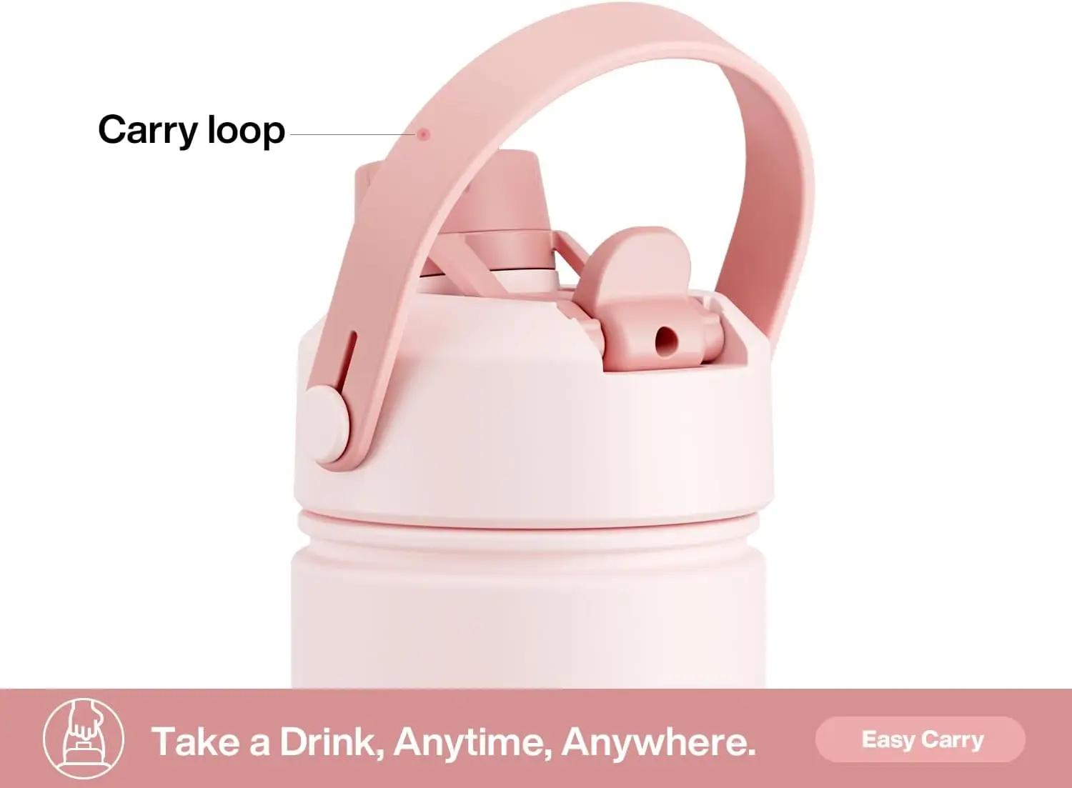 ขวดน้ำเก็บความเย็นขนาด 26 ออนซ์, ฝาปิดแบบหลอดดูดน้ำ 2-in-1, เก็บความเย็นได้นาน 24 ชั่วโมง, ป้องกันการรั่วซึม, ใช้ได้กับที่วางแก้วในรถยนต์, เหมาะสำหรับกีฬา การเดินทาง และโรงเรียน