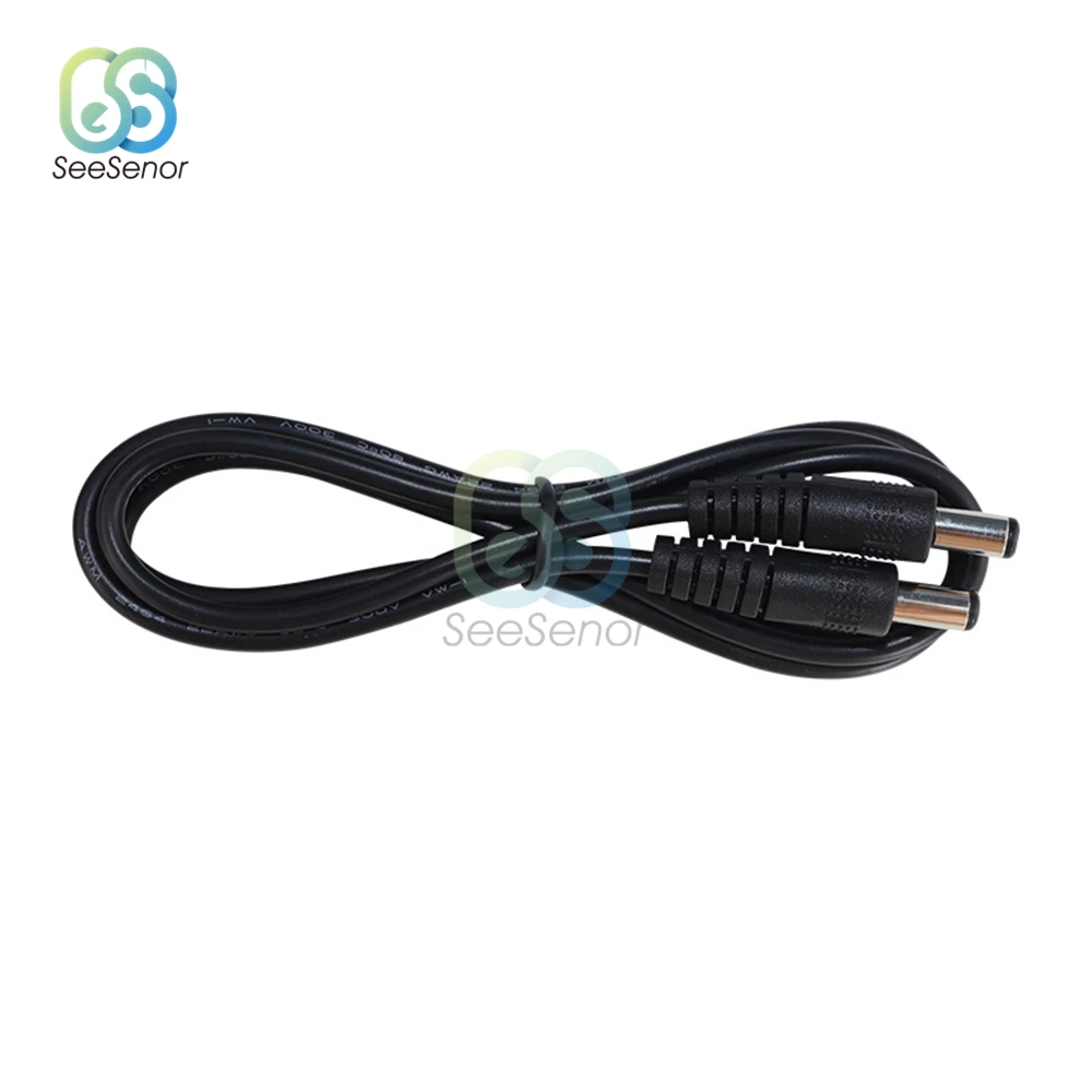 DC Power Cable 5.5mm x 2.1mm DC Cable 0.25M/0.5M/1M/2M 22AWG Extension Cord Male Male DC Cable For CCTV Camera LED Lights