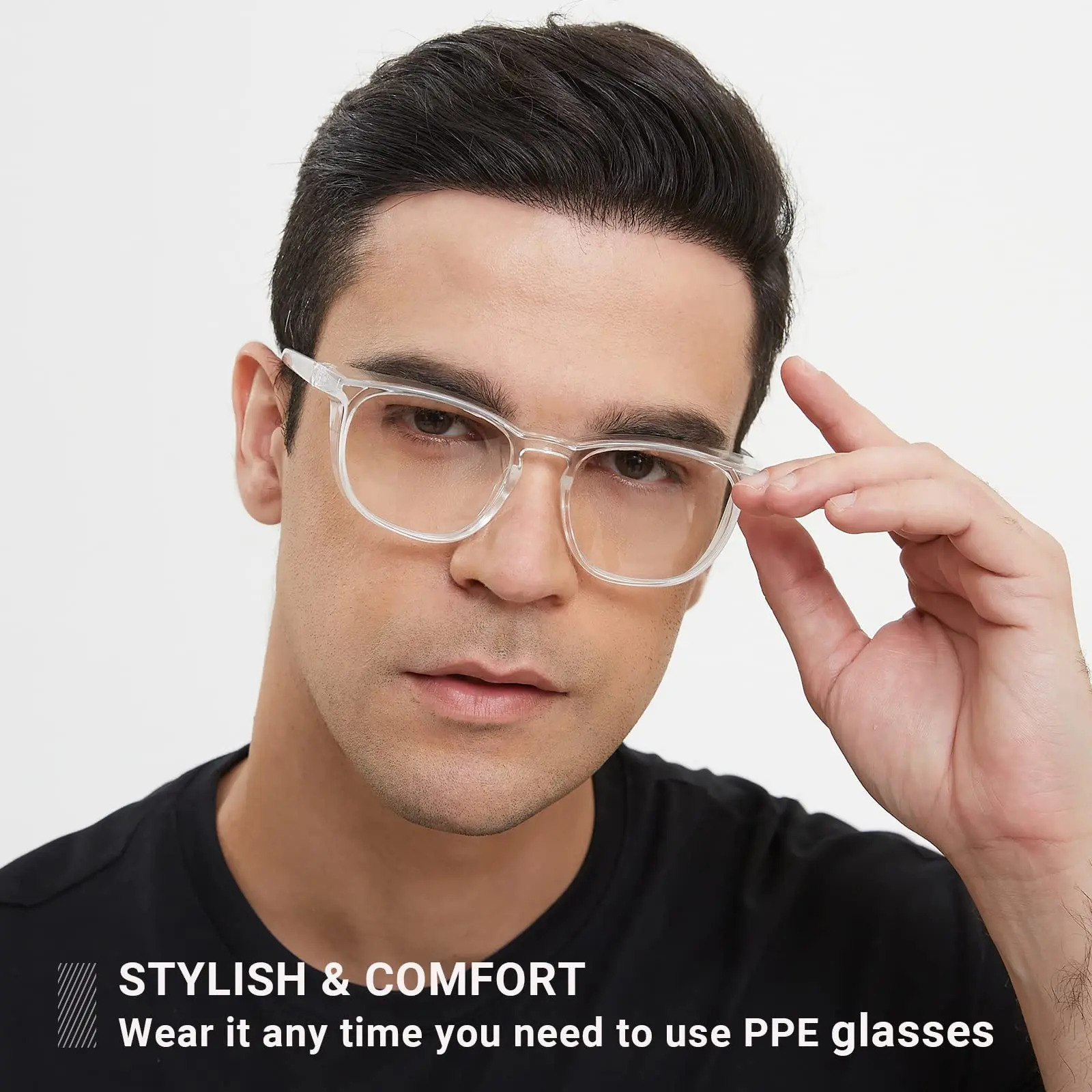 Klare Schutzbrille, niedliche Schutzbrille für Frauen, Augenschutz mit Antibeschlag-Linse, kratzfestes Arbeitsglas für Männer und Krankenschwestern – Detail 7