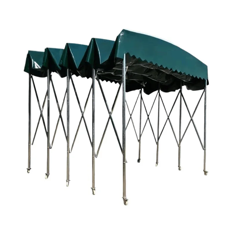 Large movable tent with wheel outdoor retractable rain canopy warehouse canopy stall parking awning supply
