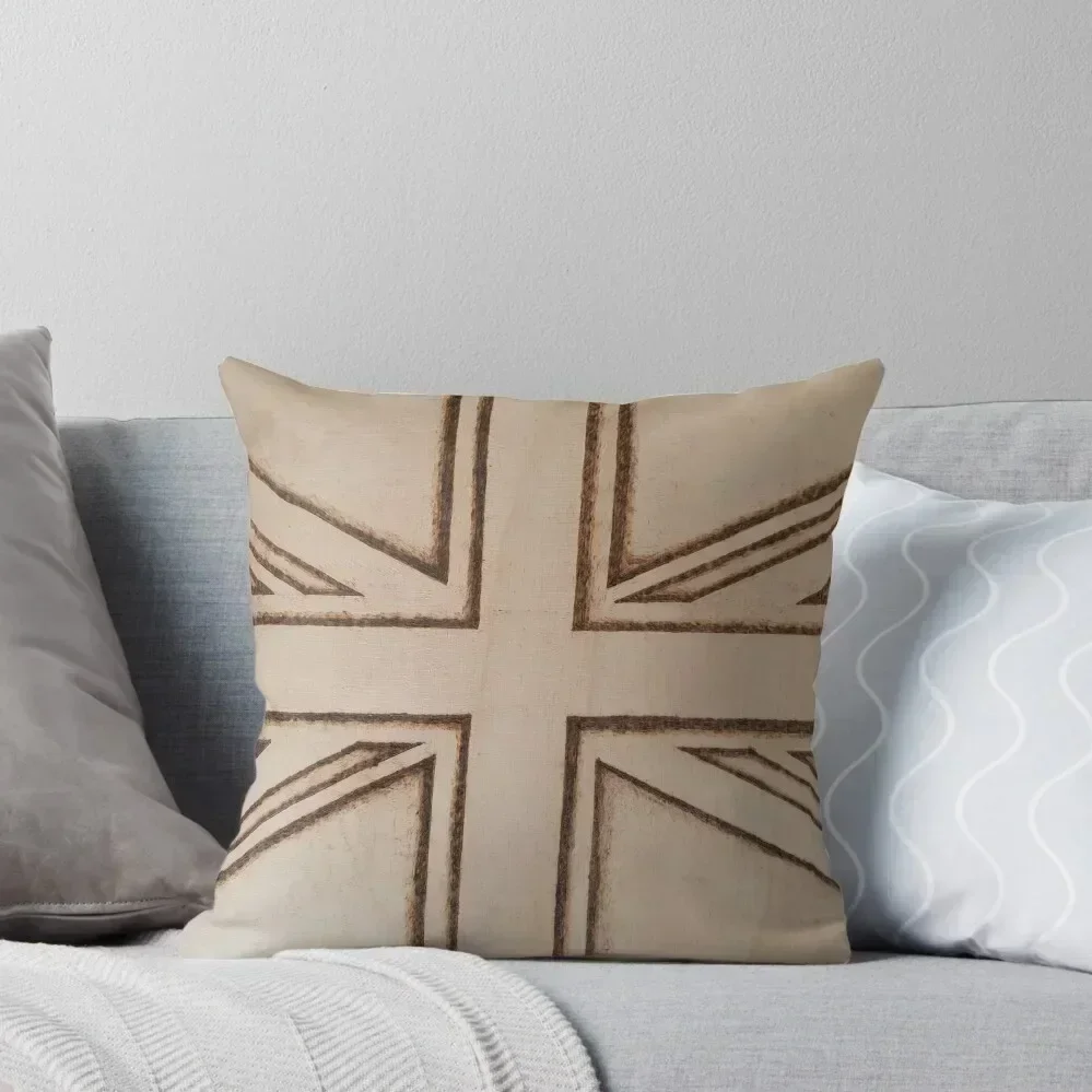 

Wooden Union Jack Burnt Design Throw Pillow Luxury Sofa Cushions Pillows Aesthetic bed pillows pillow