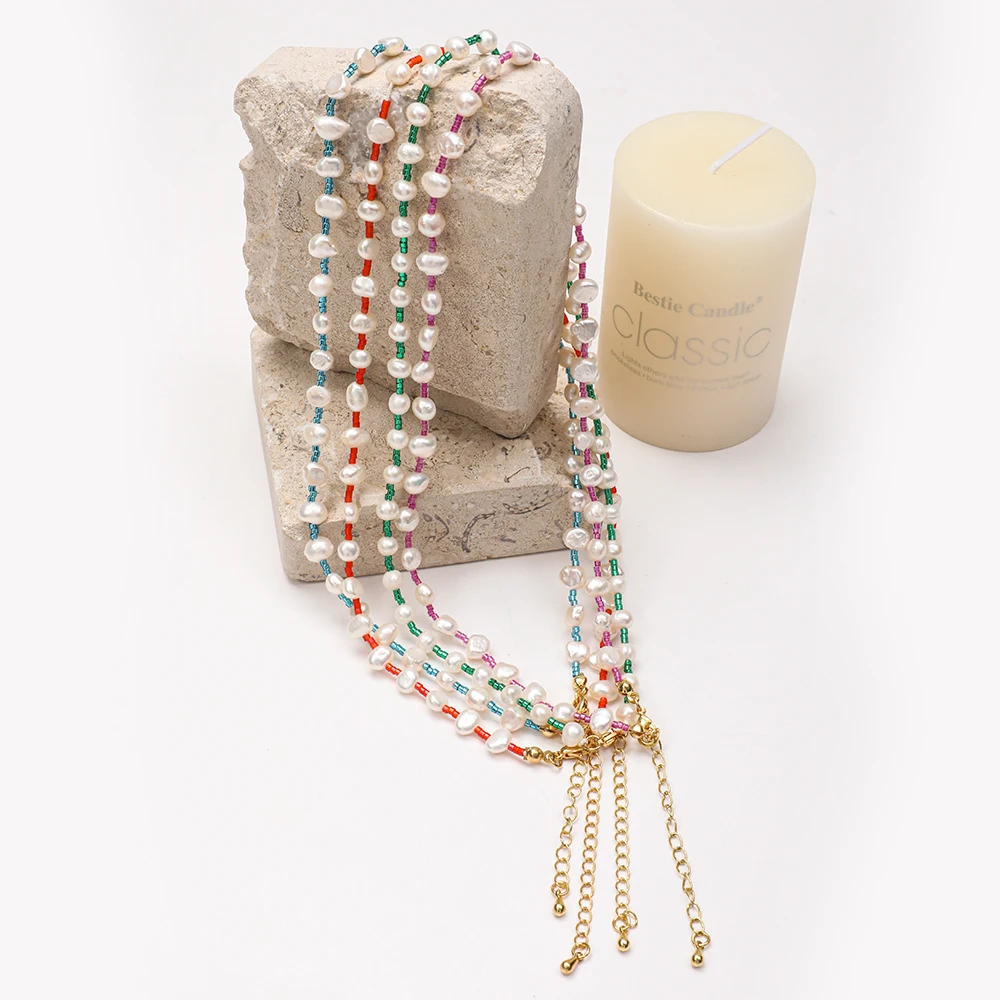 ZMZY NEW 2025 Women Jewelry Choker Real Natural Freshwater Pearl Miyuki Seed Beads Necklace Boho Femme Gift Statement Necklace