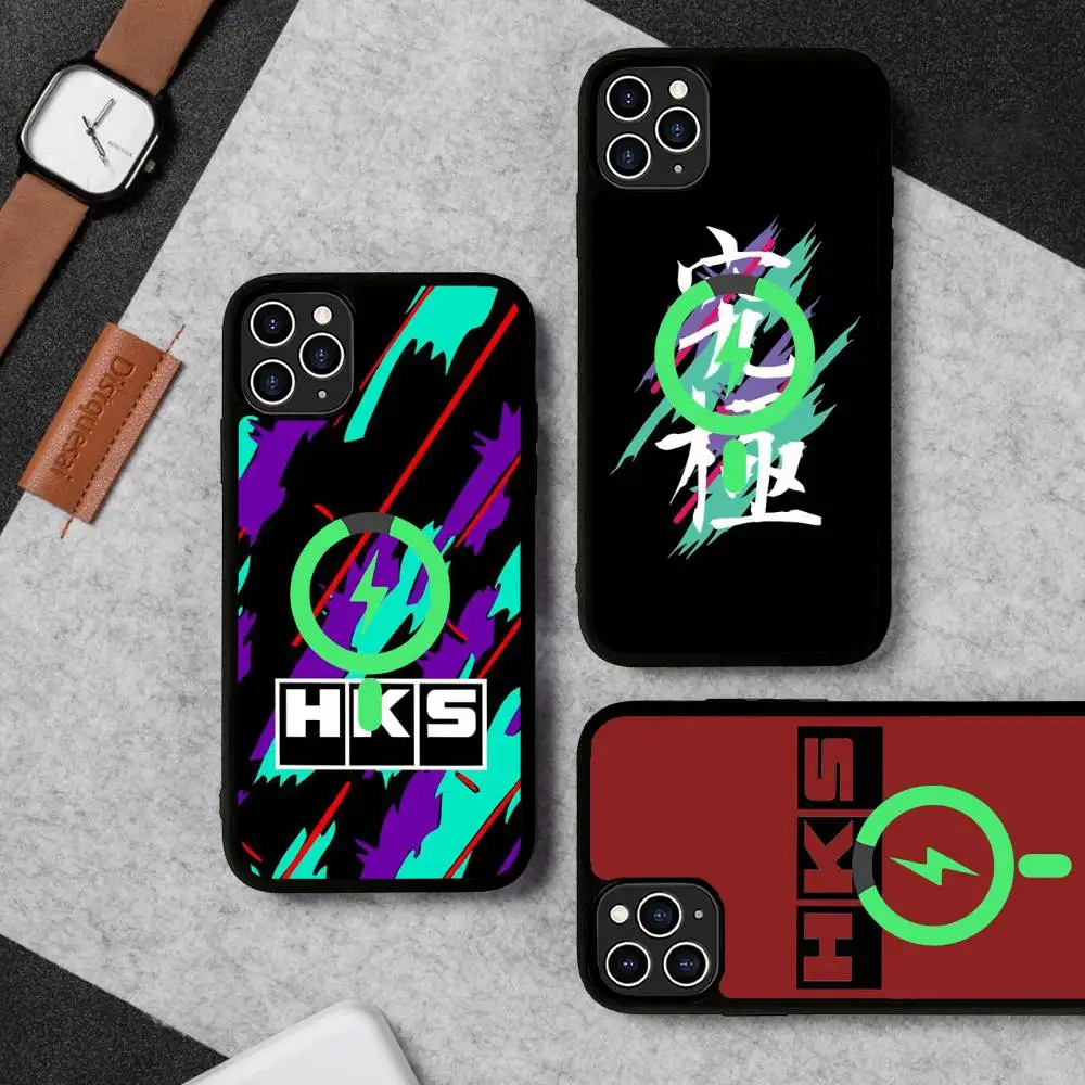 Sports Car H-HKS JDM Logo For Magsafe Phone Case For IPhone 17 Air 16 15 14 13 12 11 Pro Max Plus Shockproof Cover