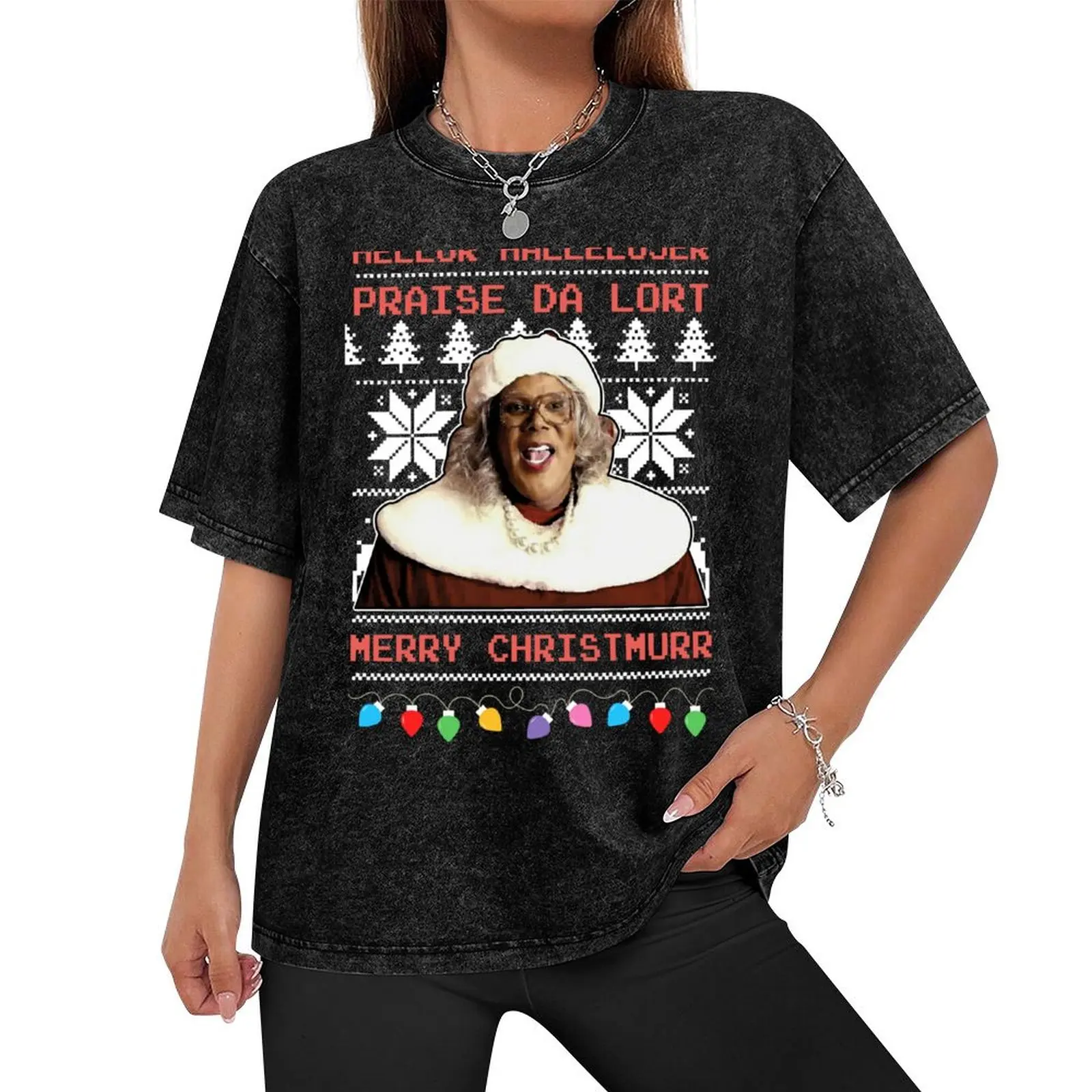 Madea Hellur Hallelujer Praise Da Lort Merry Christmas Vintage T-Shirt sports fans anime heavyweights T-shirt men