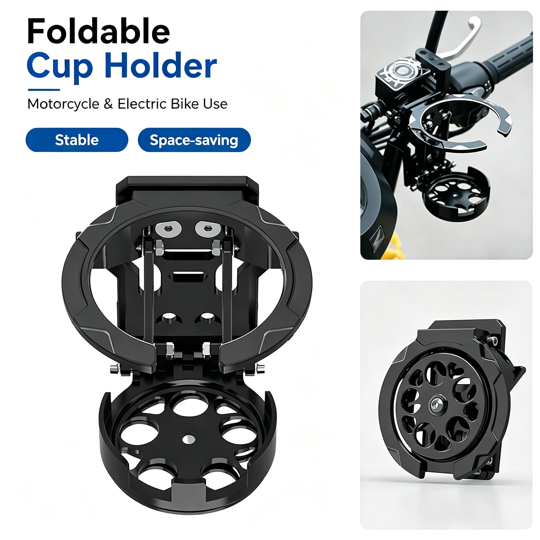 2026 NEW Motorcycle Foldable Cup Holder Lightweight Adjustable Water Bottle Mount for Electric Bicycle Sport Cycling Accessories